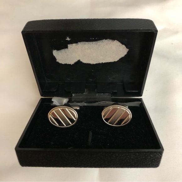 Cuff Links Silver Tone - Picture 1 of 4